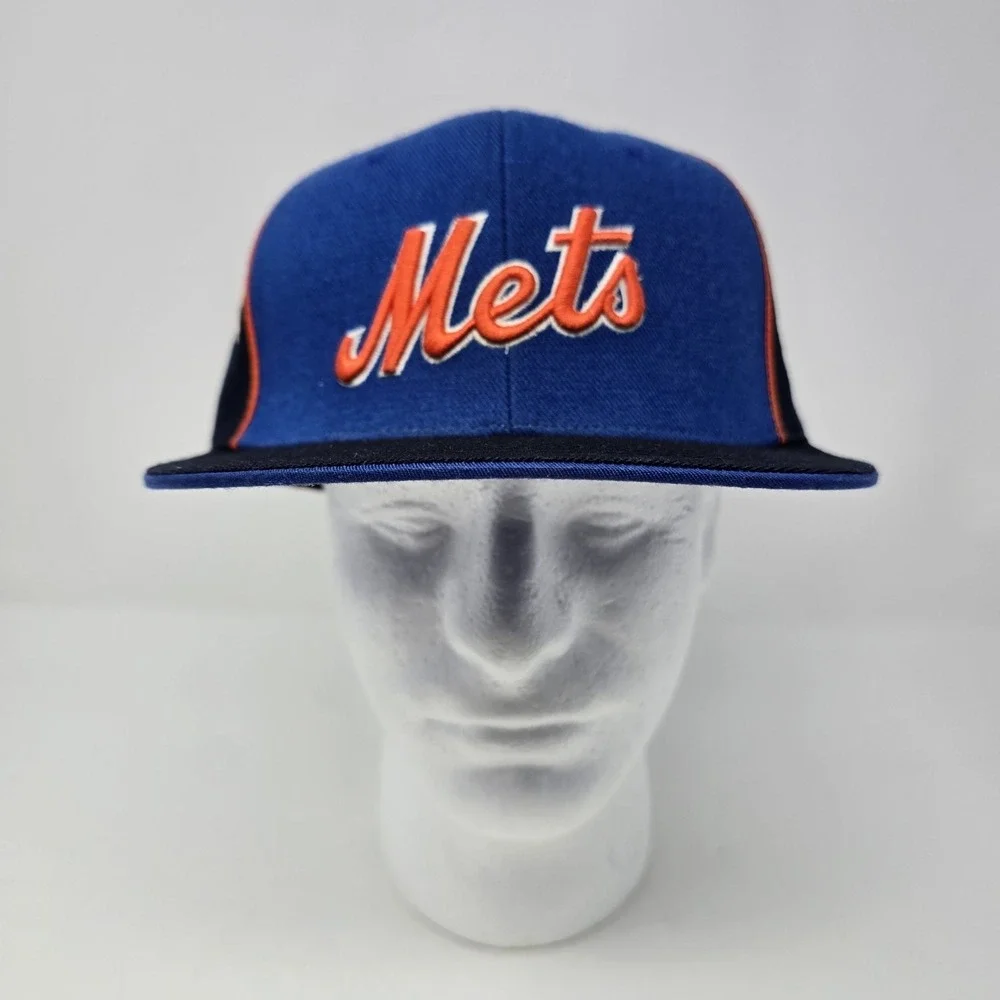 American Needle New York Mets Cooperstown Collection Multi Logo Hat Blue 7 7/8
